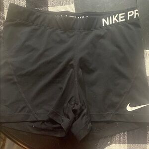 Nike Black Athletic Shorts with White Logo